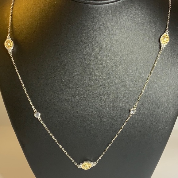 Neiman Marcus Jewelry - 36” Gold Vermeil Station Necklace